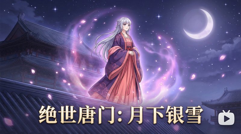 萝莉岛vlog视频-月下银雪古风短片